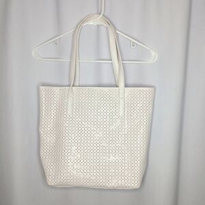 Ultra Chi Sturdy Textured Vinyl Tote Bag Large Shoulder Purse Summer Beach Pockt